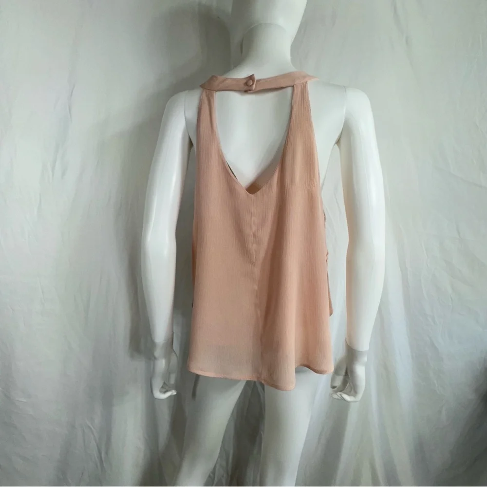 California Moonrise Blush Pink Lace Halter Blouse - Picture 3 of 7